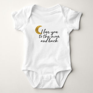 Gold I love you to the moon Baby Bodysuit