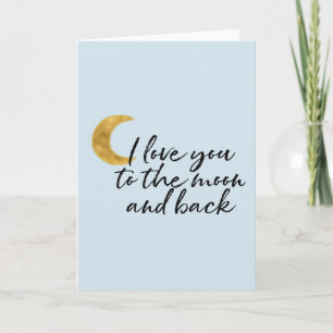 Gold I love you to the moon Card