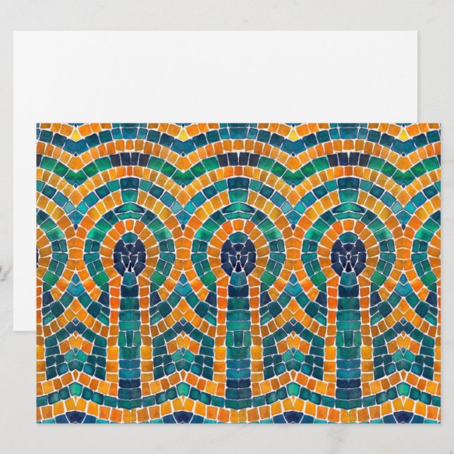 GOLD ICONS MOSAIC 6.5x8.75 Flat Card (Front/Back)