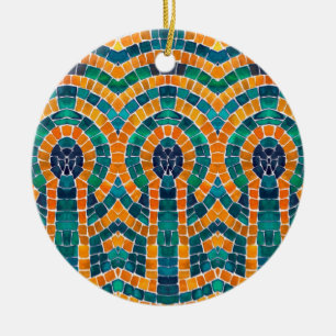 GOLD ICONS MOSAIC Ceramic Circle Ornament