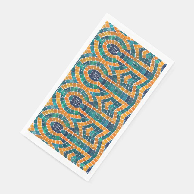 GOLD ICONS MOSAIC Goes Towel Paper Napkins (Corner)