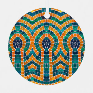 GOLD ICONS MOSAIC Metal Circle Ornament