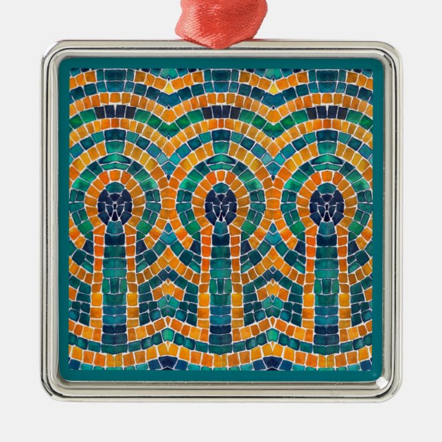 GOLD ICONS MOSAIC Premium Square Ornament (Front)