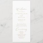 Gold Idyllic Stylish Calligraphy Wedding Programme<br><div class="desc">This gold idyllic stylish calligraphy wedding program is perfect for a rustic wedding. The simple and elegant design features classic and fancy script typography in gold.</div>