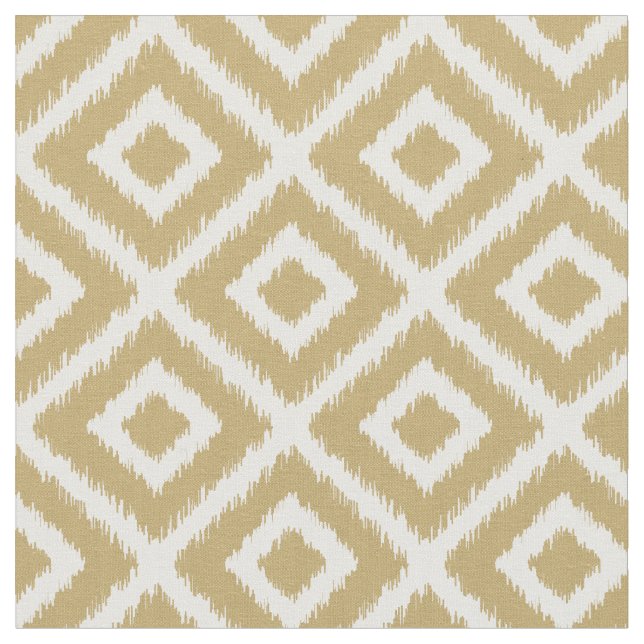 Gold Ikat Diamonds Fabric (Close Up)