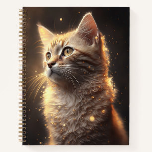 Gold Illuminated Cat Notebook