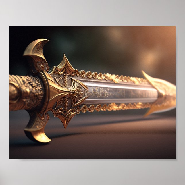Gold Illuminated Sword Poster (Front)