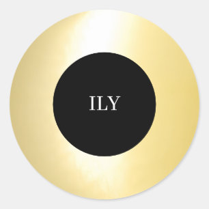 Gold "ILY"  Classic Round Sticker