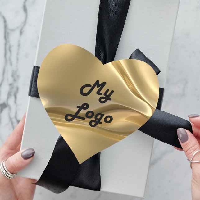 Gold image business logo heart sticker (Creator Uploaded)