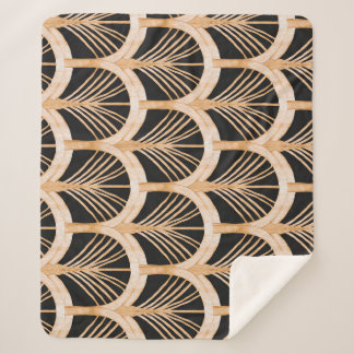 Gold imitation: watercolor art deco. sherpa blanket