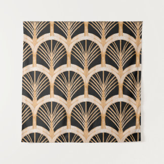 Gold imitation: watercolor art deco. tapestry