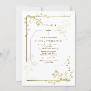Gold Impression Religious Invitation