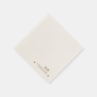 Gold in Beige Minimalist Paper Napkin