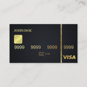Gold In Black Space Business Card