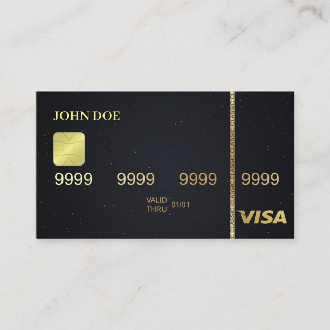 Gold In Black Space Business Card (Front)