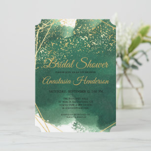 Gold in Green Bridal Shower Invitation.