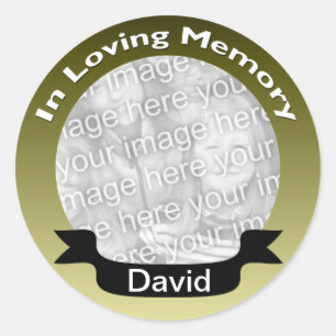 Gold In Loving Memory Photo Stickers