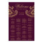 Gold Indian Paisley Alphabetical Seating Chart