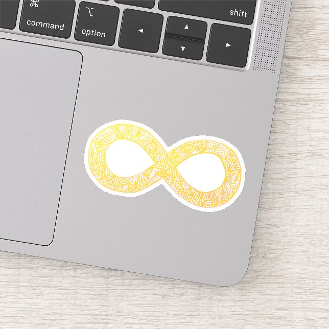 Gold Infinity Autism Symbol Vinyl Sticker  (Detail)