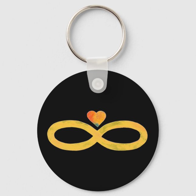 Gold Infinity with Heart #3 Key Ring (Front)