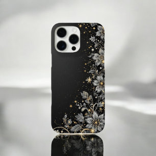 Gold-Infused Floral iPhone 16 Pro Max Case