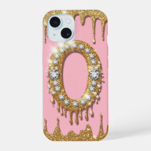 Gold Initial Letter O Diamond Pink Gift For Girl
