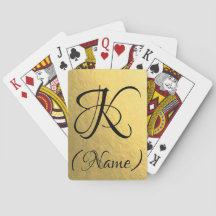 Gold Initial | Playing Cards
