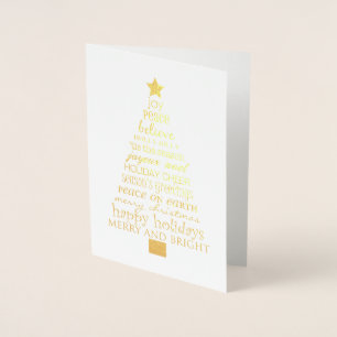 Gold Inspirational Christmas Tree Foil Card