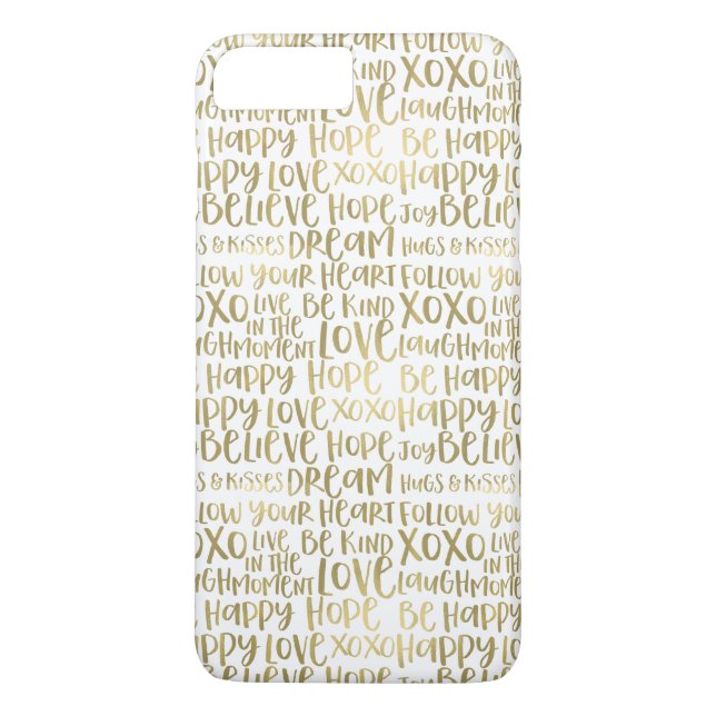 Gold Inspirational Words Case-Mate iPhone Case (Back)