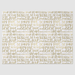 Gold Inspirational Words Tissue Paper