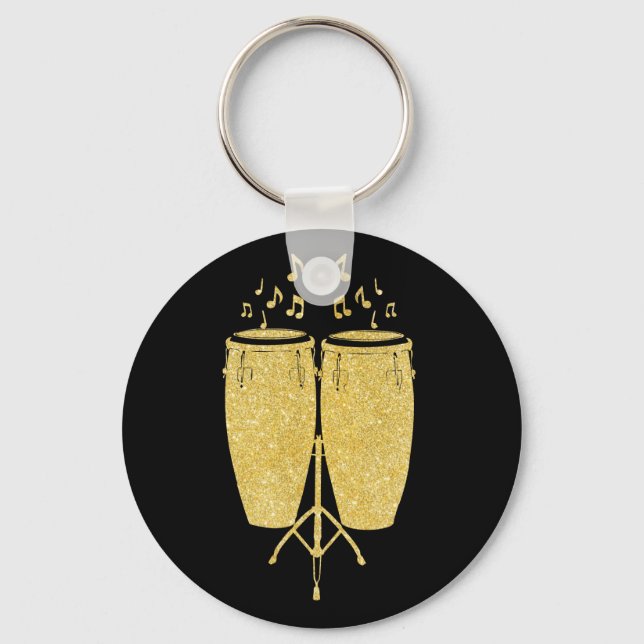 Gold Instruments - Conga Drum Beat Drummer Key Ring (Front)