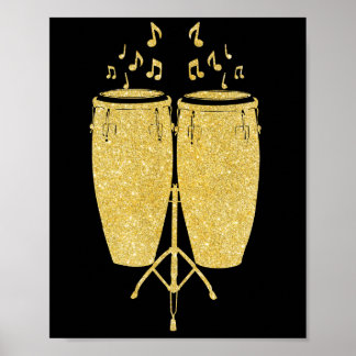 Gold Instruments - Conga Drum Beat Drummer Poster