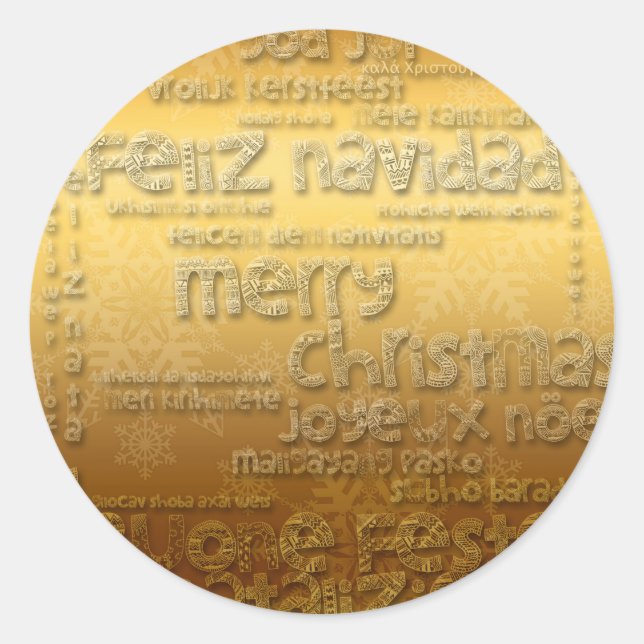Gold International Christmas Navidad R Sticker (Front)