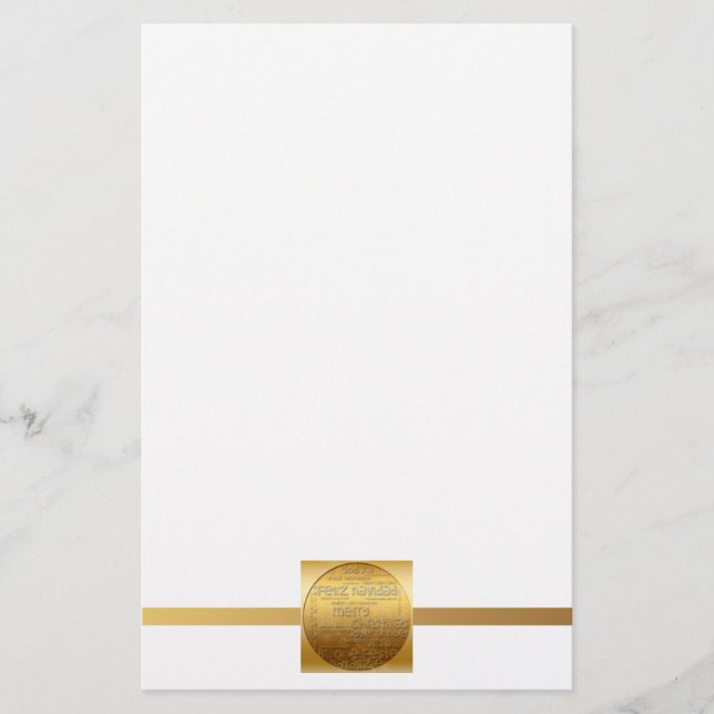 Gold International Christmas Navidad Stationery (Front)