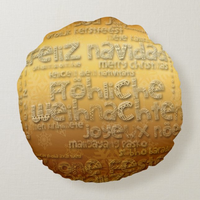 Gold International Weihnachten Navidad R Pillow (Back)