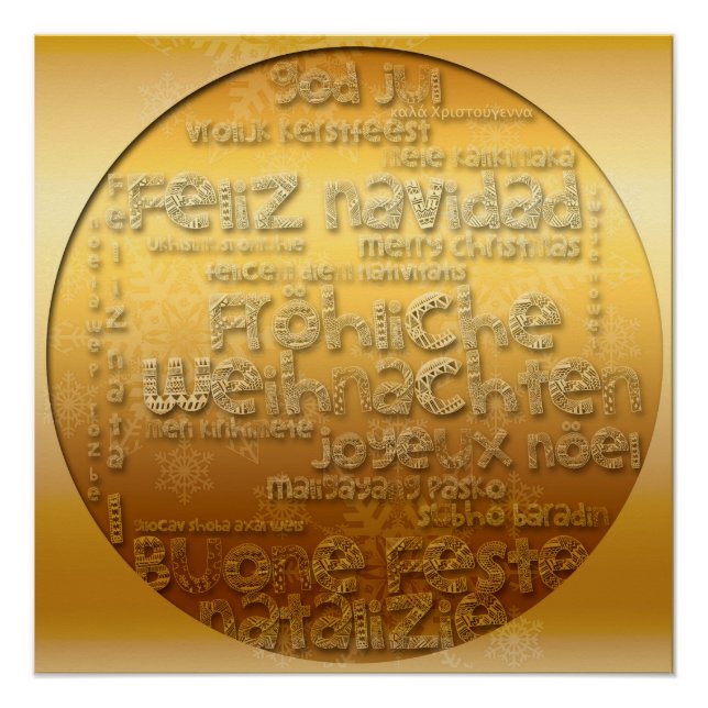 Gold International Weihnachten Navidad Xmas Poster (Front)