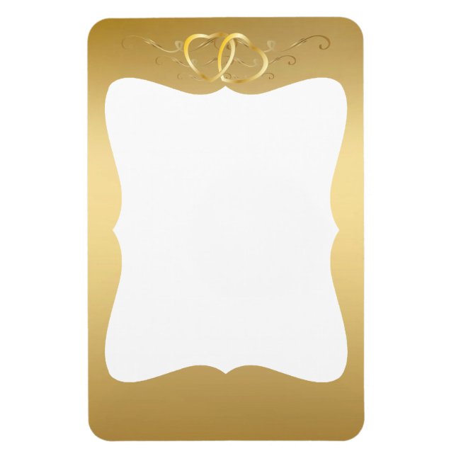 Gold Intertwined Hearts Photo Magnet (Vertical)