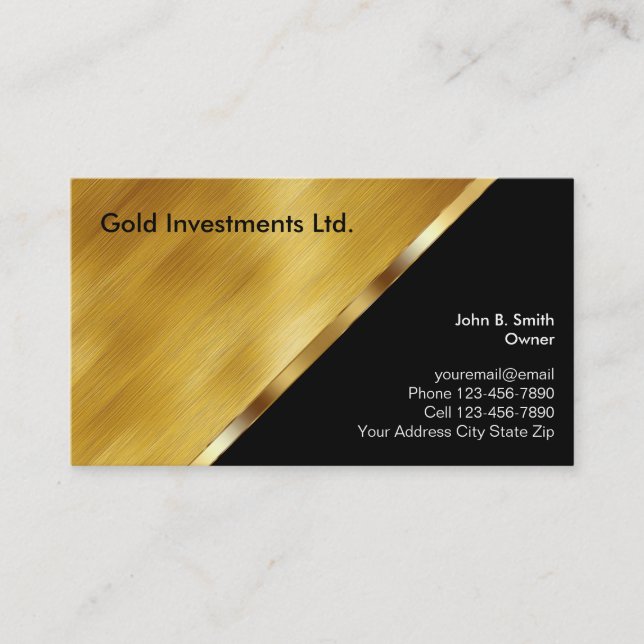 Gold Investment Business Cards (Front)