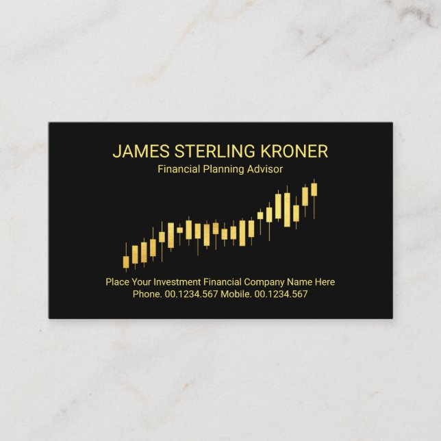 Gold Investment Uptrend Graph Business Card (Front)