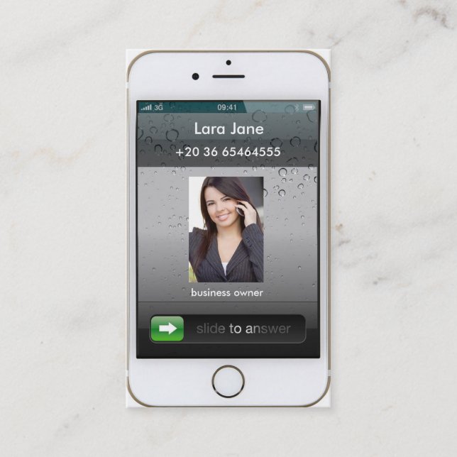 Gold iPhone 6 Business Card with Sticker (Front)