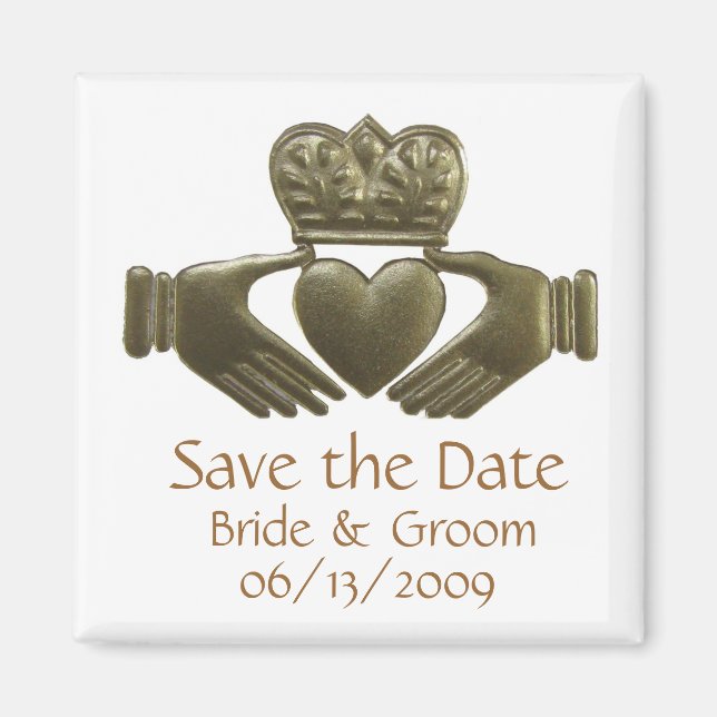 Gold Irish Claddagh - save the date Magnet (Front)