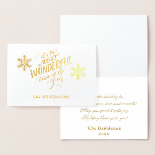 Gold ITS THE MOST WONDERFUL TIME OF THE YEAR Foil Card