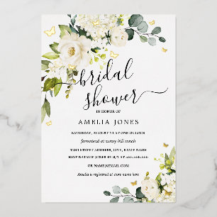 Gold Ivory Floral Butterfly Bridal Shower