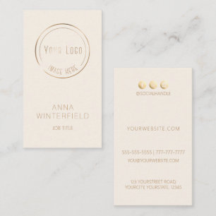 Gold ivory logo elegant modern social media business card
