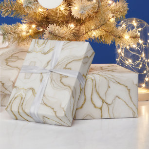 Gold & Ivory Marble Wrapping Paper