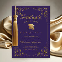 Gold Ivy Cap Script From Parents Purple Graduation