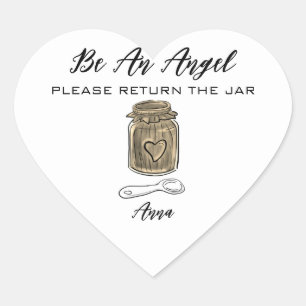 *~* Gold Jar AP30 Return jar Canning Mason Heart S Sticker