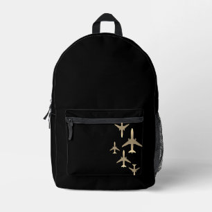 Gold Jet Pattern Backpack Pilot Gift