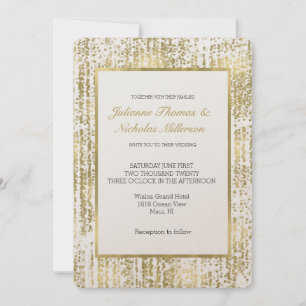Gold Jewel Bokeh Abstract Wedding Invitation