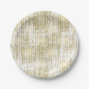 Gold Jewel Bokeh Abstract Wedding Paper Plate
